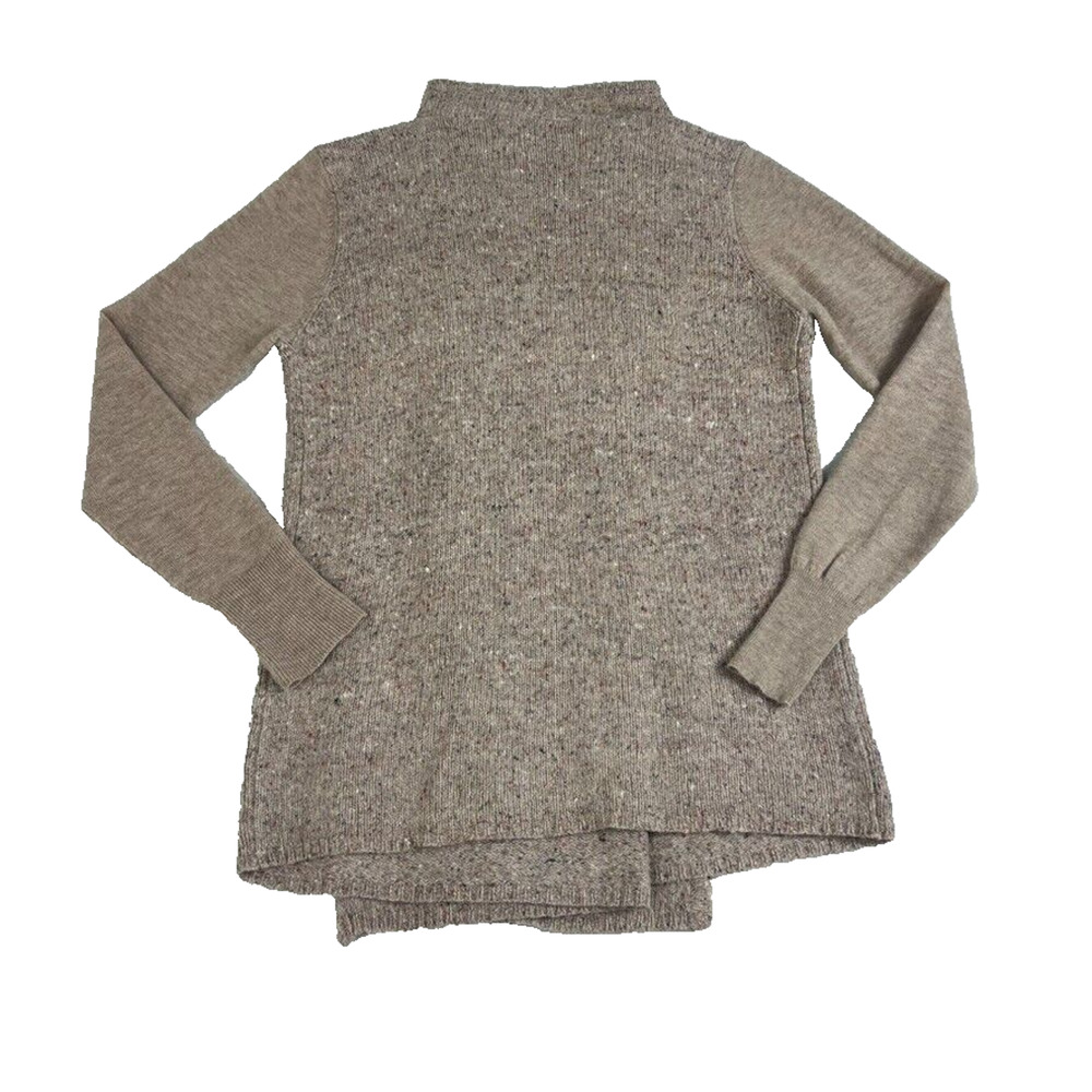 Joie Cardigan Sweater Womens Small Wool Cashmere Waterfall Heathered Oatmeal Tan - Picture 3 of 7